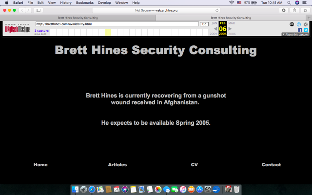 Brett Hines Security Consulting Wayback